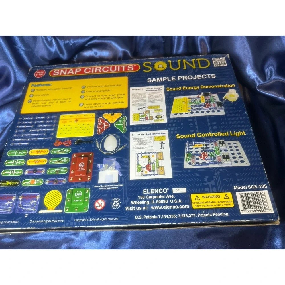 Snap Circuits Sound SCS-185 Elenco 185 Projects 40+ Parts W/ Sound Effects!
